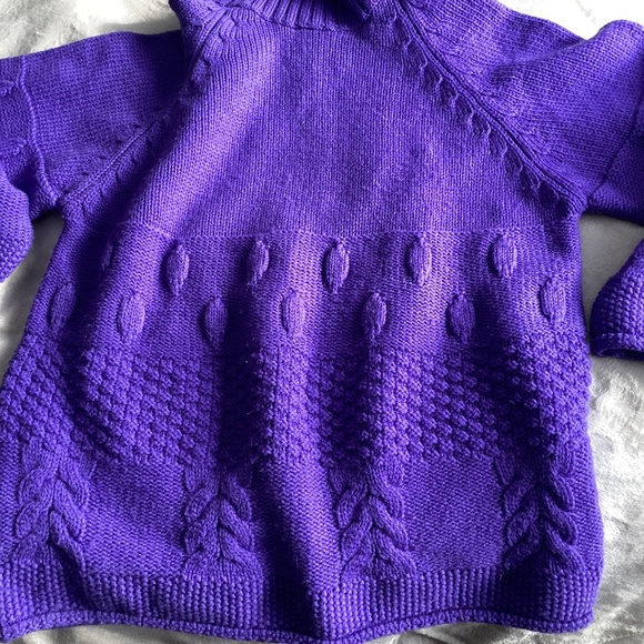 VINTAGE NORDICA PURE SOFT WOOL PURPLE THICK TURTLENECK SWEATER SIZE LARGE - Picture 3 of 12